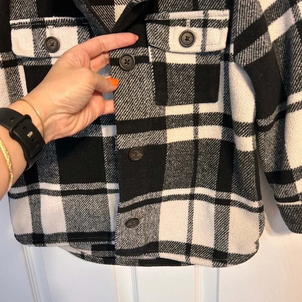 Old Navy Black and White Plaid Kids Shirt